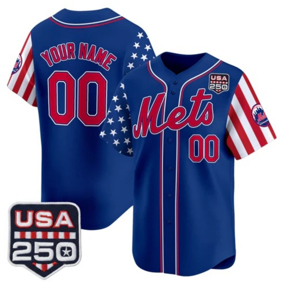 Custom New York Mets America 250 Edition Vapor Premier Limited Royal BFRAILEY Stitched Jerseys