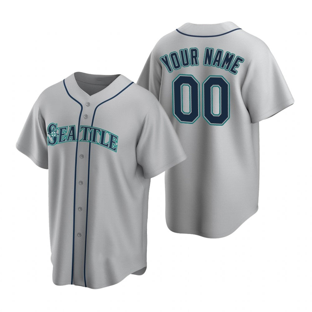 Custom Seattle Mariners Gray BFRAILEY Stitched Cool Base Road Jersey