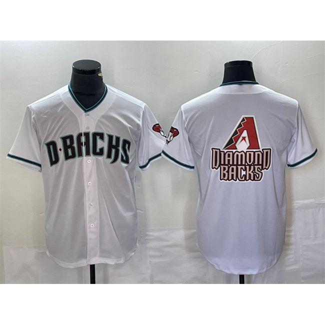 Arizona Diamondbacks White BFRAILEY Team Big Logo Cool Base Stitched Jerseys
