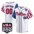 Custom Philadelphia Phillies America 250 Edition Vapor Premier Limited White BFRAILEY Stitched Jerseys-1
