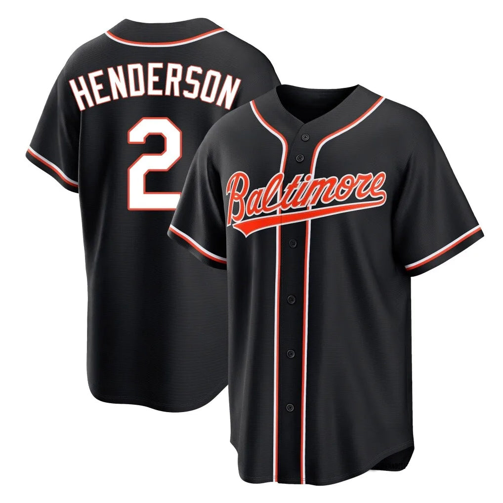 Baltimore Orioles #2 Gunnar Henderson Player Black BFRAILEY Out Home Game Stitched Jerseys