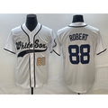 Chicago White Sox #88 Luis Robert Number White BFRAILEY Cool Base Stitched Jersey