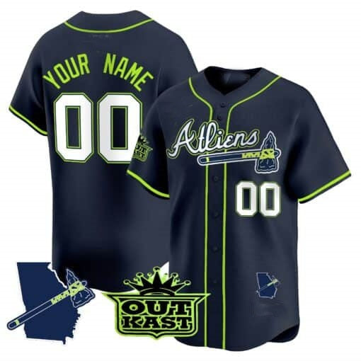 Custom Atlanta Braves Atliens Vapor Premier Limited Jersey V2 ¨C All Stitched-Navy BFRAILEY