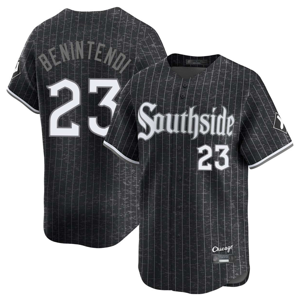 Chicago White Sox #23 Andrew Benintendi Player Black BFRAILEY City Connect Limited Home Stitched Jerseys