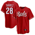 Cincinnati Reds #28 Eugenio Su¨¢rez Player Red BFRAILEY Home Game Stitched Jerseys