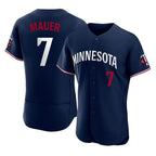 Minnesota Twins #7 Joe Mauer Player Navy BFRAILEYReplica Home Limited Elite Stitched Jerseys
