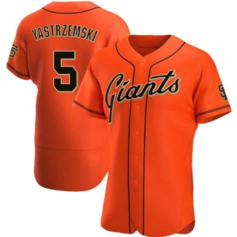 San Francisco Giants #5 Mike Yastrzemski Orange BFRAILEY Flex Base Jersey