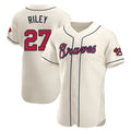 Atlanta Braves #27 Austin Riley Player Cream BFRAILEY Limited Elite Home Game Stitched Jerseys