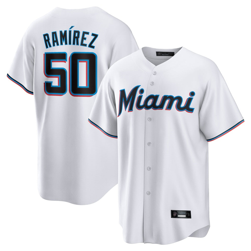 Miami Marlins #50 Agustin Ramirez Player White BFRAILEY Home Game Stitched Jerseys