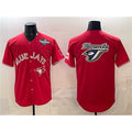 Toronto Blue Jays Team Big Logo Red BFRAILEY 2025 World Series Home Cool Base Stitched Jersey