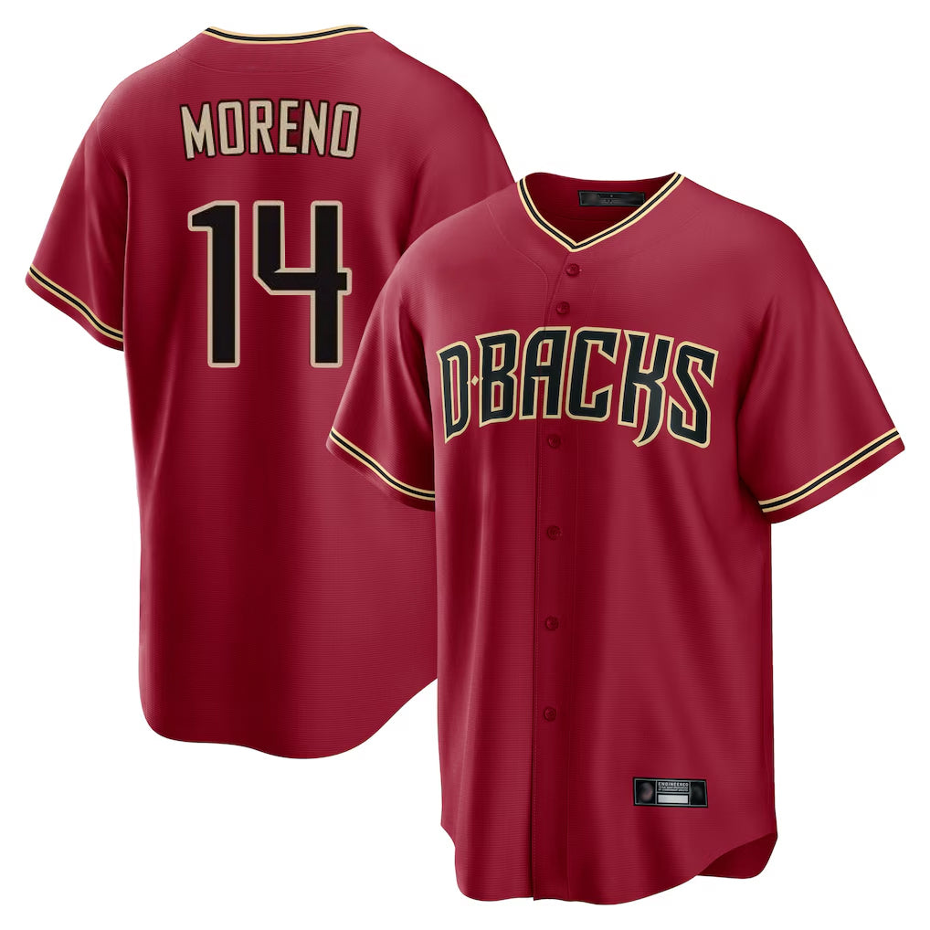 Arizona Diamondbacks #14 Gabriel Moreno Player Red BFRAILEY Home Game Stitched Jerseys