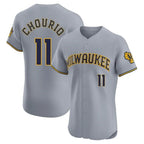 Milwaukee Brewers #11 Jackson Chourio Player Gray BFRAILEY Home Limited Elite Stitched Jerseys