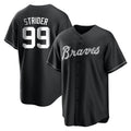 Atlanta Braves #99 Spencer Strider Player Black BFRAILEY Home Game Stitched Jerseys