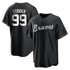 Atlanta Braves #99 Spencer Strider Player Black BFRAILEY Home Game Stitched Jerseys