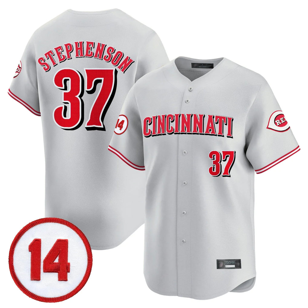 Cincinnati Reds #37 Tyler Stephenson Player Gray BFRAILEY Vapor Premier Limited Home Stitched Jerseys