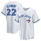 Toronto Blue Jays #22 Ernie Clement White BFRAILEY Home Replica Jersey