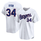 Texas Rangers #34 Nolan Ryan White BFRAILEY Throwback Cooperstown Collection Limited Jersey