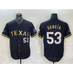 Texas Rangers #53 Adolis Garcia Black Gold BFRAILEY Cool Base Stitched Jersey