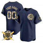 Custom Chicago Cubs Armed Forces Day Vapor Premier Limited Jersey ¨C Navy BFRAILEY