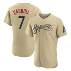Arizona Diamondbacks #7 Corbin Carroll Player Tan BFRAILEY City Connect Limited Elite Home Game Stitched Jerseys