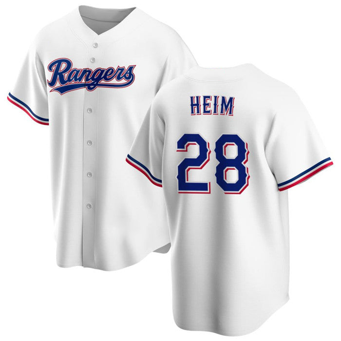 Texas Rangers #28 Jonah Heim White BFRAILEY Cool Base Stitched Jersey