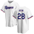 Texas Rangers #28 Jonah Heim White BFRAILEY Cool Base Stitched Jersey