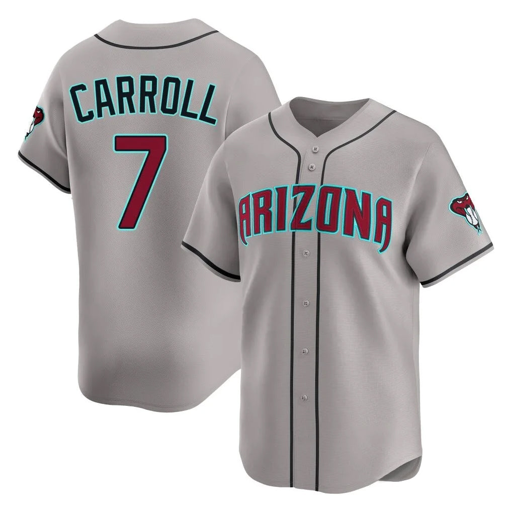 Arizona Diamondbacks #7 Corbin Carroll Player Gray BFRAILEY Road Limited Home Game Stitched Jerseys