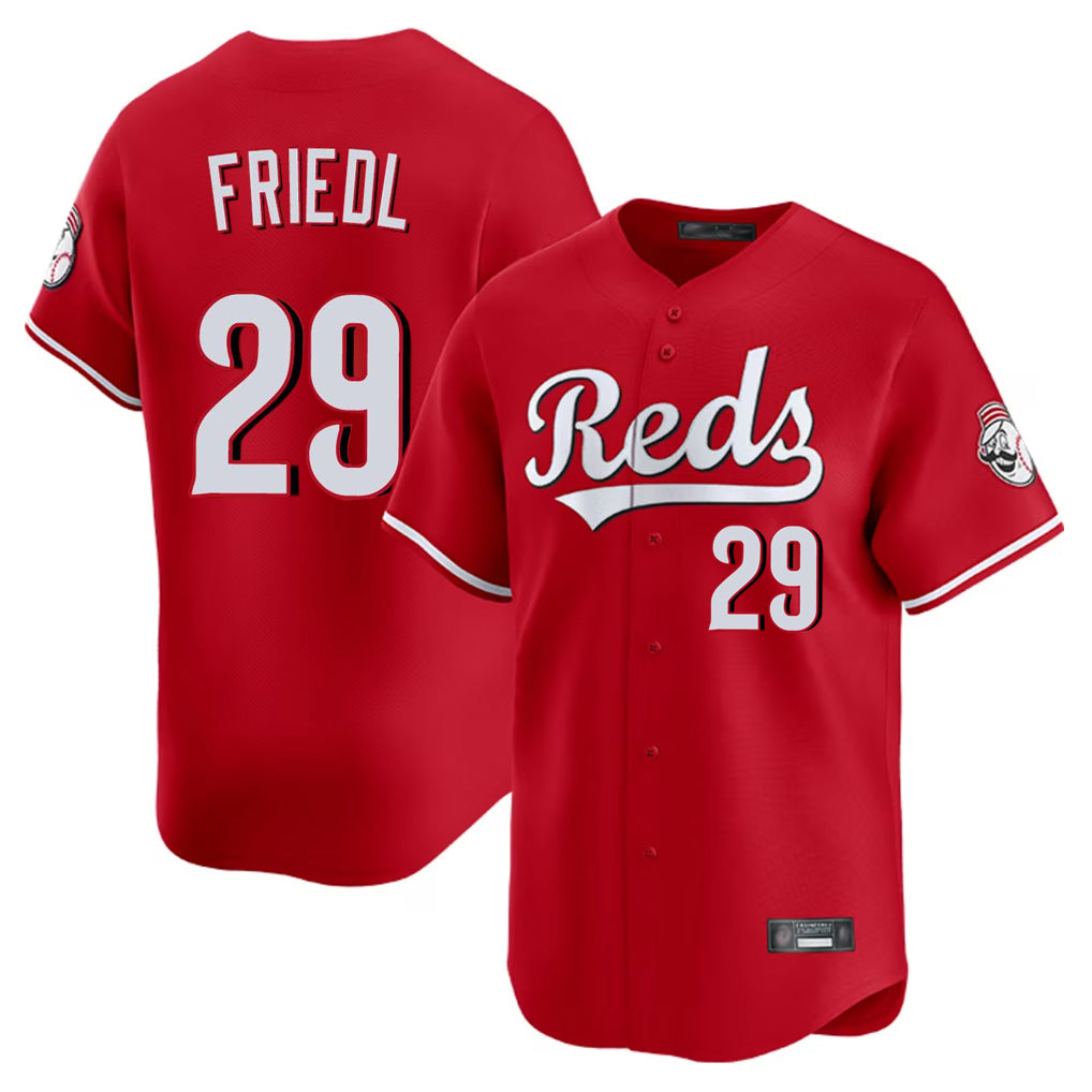 Cincinnati Reds #29 TJ Friedl Player Red BFRAILEY Home Limited Stitched Jerseys