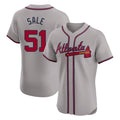 Atlanta Braves #51 Chris Sale Player Gray BFRAILEY Limited Elite Home Game Stitched Jerseys