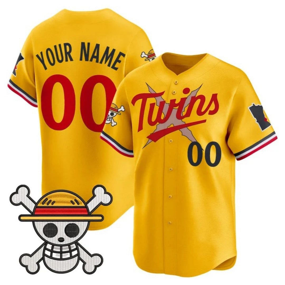 Custom Minnesota Twins x One Piece Gold BFRAILEY Vapor Premier Limited Jersey - Stitched