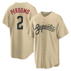 Arizona Diamondbacks #2 Geraldo Perdomo Player Tan BFRAILEY City Connect Home Game Stitched Jerseys