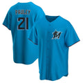 Miami Marlins #21 Graham Pauley Player Blue BFRAILEY Home Game Stitched Jerseys