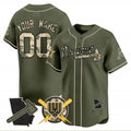 Custom Atlanta Braves Armed Forces Day Vapor Premier Limited Jersey ¨CGreen BFRAILEY
