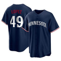 Minnesota Twins #49 Pablo Lopez Player Navy BFRAILEYReplica Alternate Home Stitched Jerseys