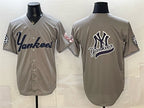 New York Yankees Team Big Logo Grey BFRAILEY With Patch Limited Stitched Jersey