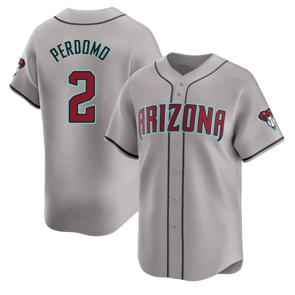 Arizona Diamondbacks #2 Geraldo Perdomo Player Gray BFRAILEY Road Limited Home Game Stitched Jerseys
