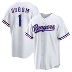 Texas Rangers #1 Groom Home White BFRAILEY Replica Jersey
