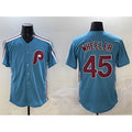 Philadelphia Phillies #45 Zack Wheeler Blue BFRAILEY Cool Base Stitched Jersey