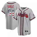 Atlanta Braves #51 Chris Sale Player Gray BFRAILEY USA 250 Fourth Of July Limited Home Game Stitched Jerseys