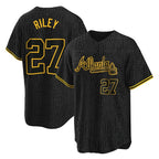 Atlanta Braves #27 Austin Riley Player Black BFRAILEY Snake Skin City Home Game Stitched Jerseys