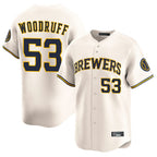 Milwaukee Brewers #53 Brandon Woodruff Player Cream BFRAILEY Home Limited Game Stitched Jerseys