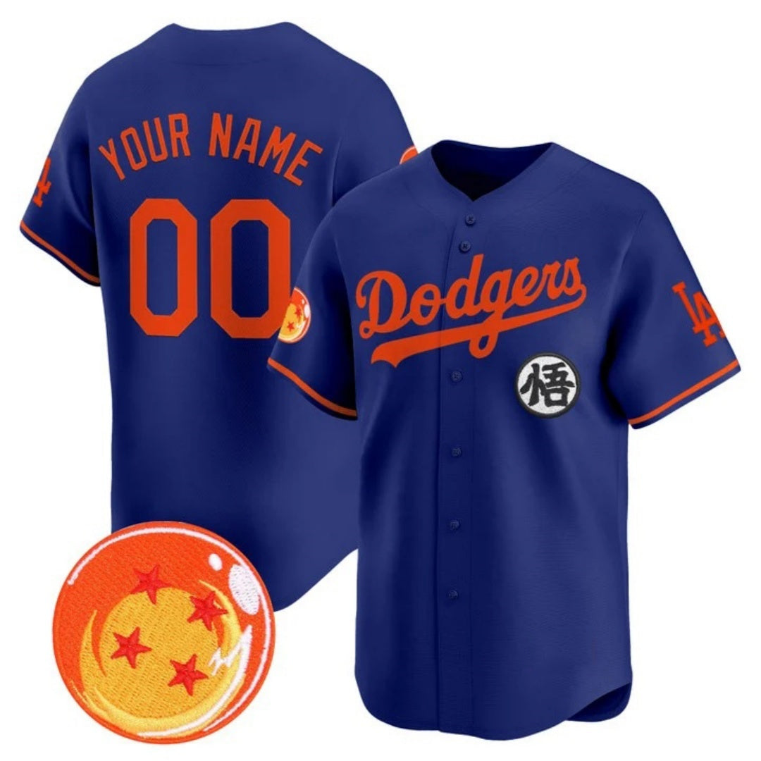 Custom Los Angeles Dodgers x Dragon Ball Royal BFRAILEY Vapor Premier Limited Jersey - Stitched