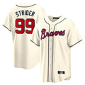 Atlanta Braves #99 Spencer Strider Player Cream BFRAILEY Home Game Stitched Jerseys