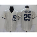 Chicago White Sox #25 Andrew Vaughn 2021 Cream Navy BFRAILEY Field of Dreams Name Flex Base Stitched Jersey