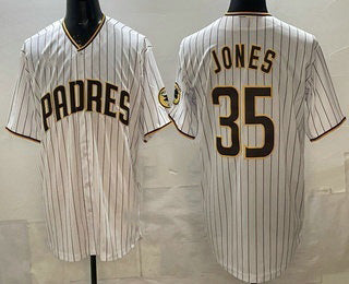 San Diego Padres #35 Randy Jones White BFRAILEY Cool Base Jersey