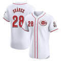 Cincinnati Reds #28 Eugenio Su¨¢rez Player White BFRAILEY Limited Elite Home Stitched Jerseys