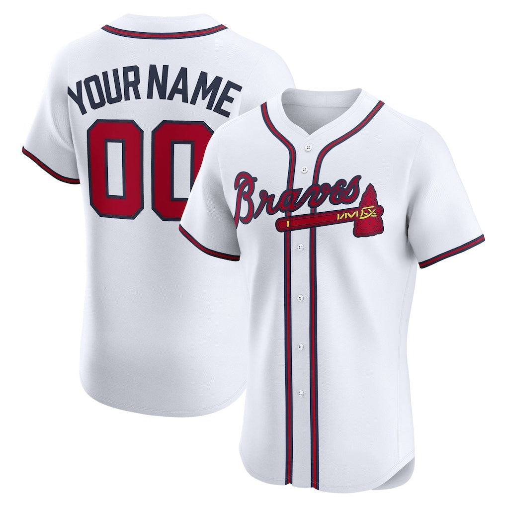 Custom Atlanta Braves White BFRAILEY Home Elite Jersey