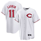 Cincinnati Reds #11 Barry Larkin Player White BFRAILEY Home Game Stitched Jerseys