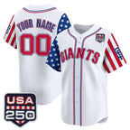 Custom San Francisco Giants America 250 Edition Vapor Premier Limited White BFRAILEY Stitched Jerseys