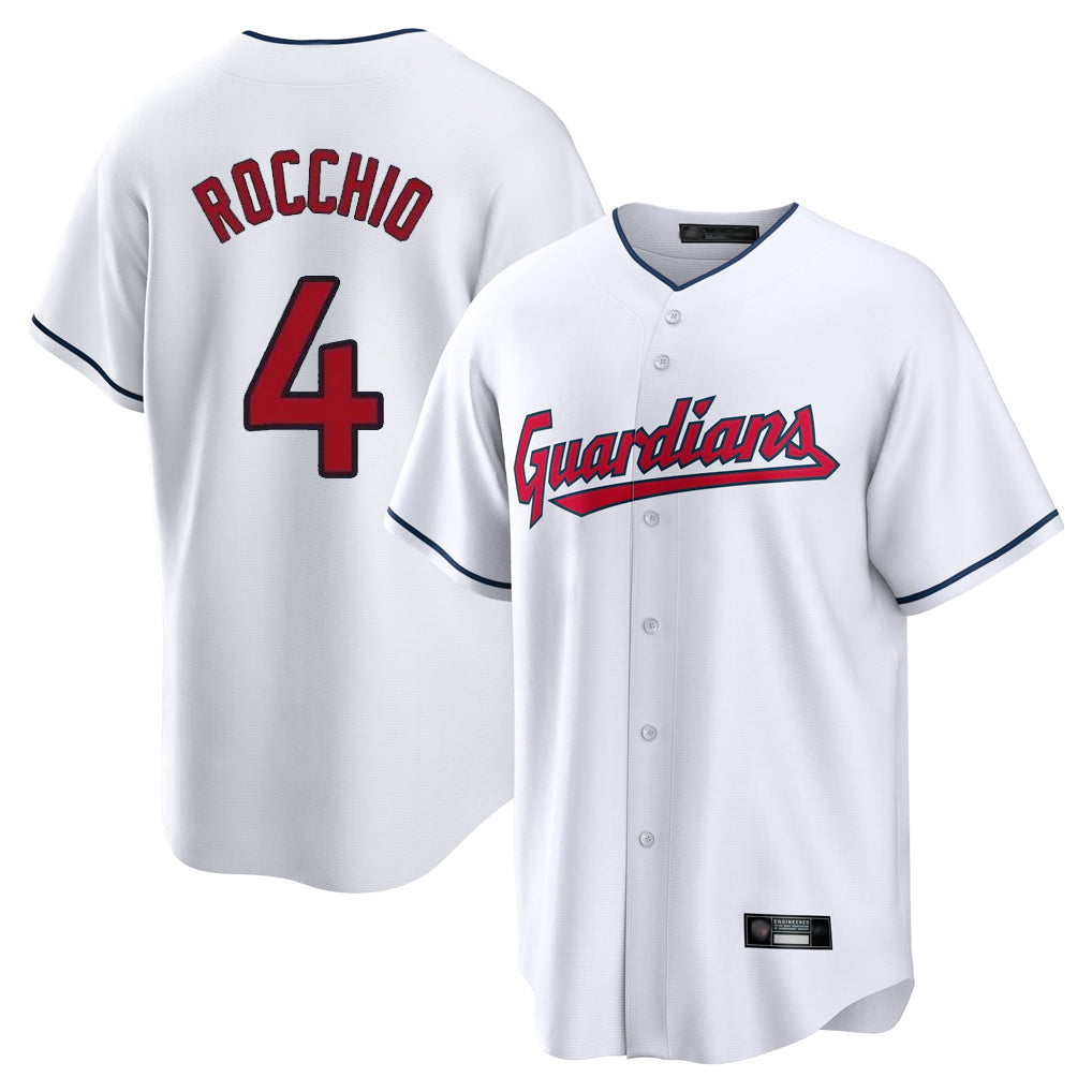 Cleveland Guardians #4 Brayan Rocchio Player White BFRAILEY Home Game Stitched Jerseys